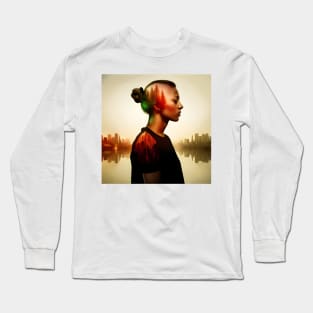 City Dreams: A Solitary Reflection of Nature Long Sleeve T-Shirt